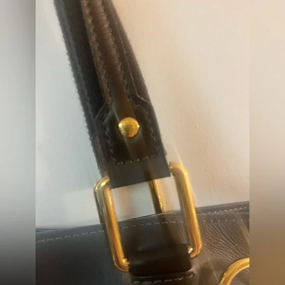 $1,280 LOUIS VUITTON Mini Lin “Lucille” GM Tote Bag, Green Canvas/Brown Leather - Picture 8 of 17